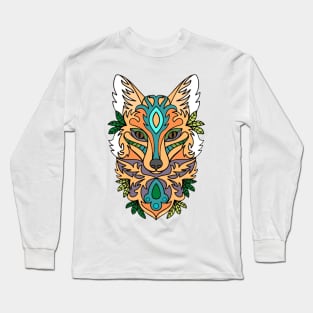 Wolf mandala art Long Sleeve T-Shirt